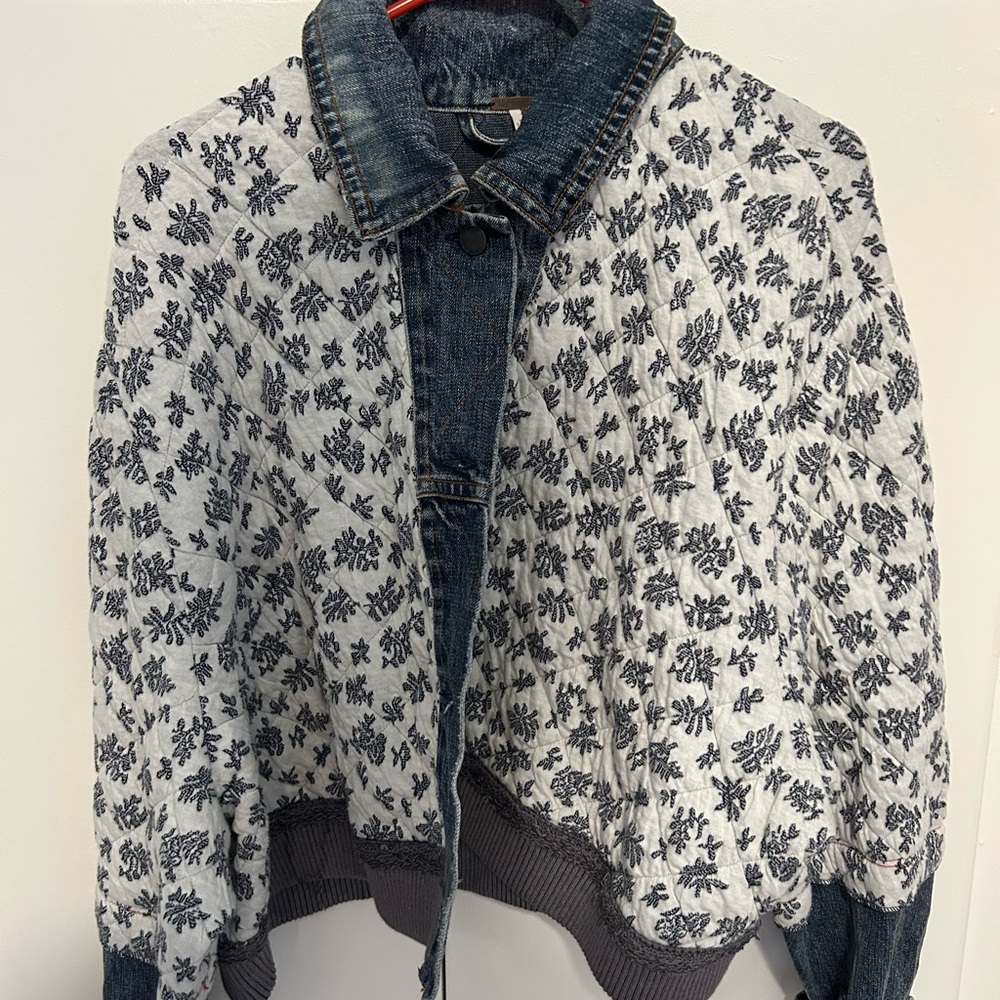 Free people Ditsy Denim Jacket